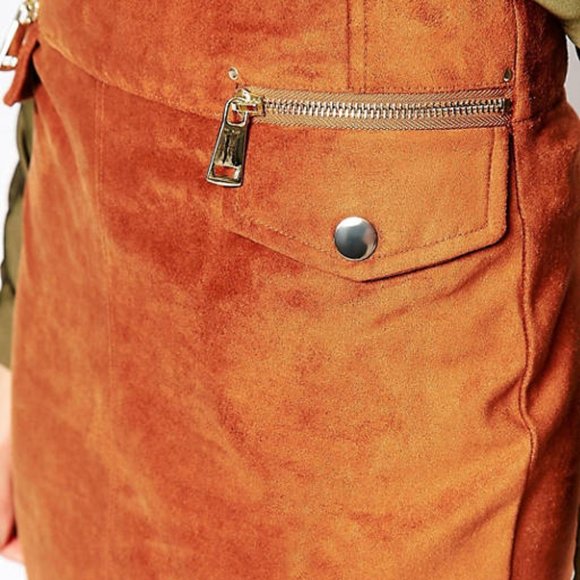 River Island Suedette Pocket Detail Pencil Skirt - Picture 2 of 6
